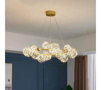 ksxnkhk Lustre à 6 lumières du Milieu du siècle, Grand Groupe de Globes en Verre, Lustre à Bulles pour Salle à Manger, plafonnier Industriel doré Vintage pour Salon, Chambre à Coucher, îlo