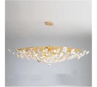 ksxnkhk Lustre à Fleurs français Long, Lampe Suspendue Romantique à pétales de Fleurs, pour Salle à Manger, Salon, Chambre de Fille, Moderne (Blanc Chaud, 100 cm)