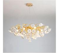 ksxnkhk Lustre à Fleurs français Long, Style Romantique, luminaire Suspendu Moderne, idéal pour Une Salle à Manger, Un Salon ou Une Chambre de Fille (Blanc Chaud, 60 cm)
