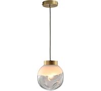 ksxnkhk Lustre à LED en cuivre, luminaire Suspendu pour Restaurant, Chambre à Coucher, Chevet, Lustre en Verre, créatif, café, 1 Lampe réglable, Base E27 (30 cm)