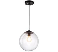 ksxnkhk Lustre à LED Minimaliste pour Chambre à Coucher, luminaire Suspendu à tête Unique, Boule Ronde, Structure en métal et Verre Transparent, Lustre pour îlot de Cuisine, plafonnier rég