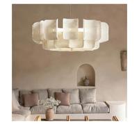 ksxnkhk Lustre à Plusieurs Niveaux à LED, Grande Lampe Minimaliste Suspendue en Acrylique Blanc, pour Salle à Manger, Hall, Cuisine, îlot, pour Chambre à Coucher