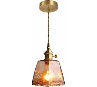 ksxnkhk Lustre américain rétro en Laiton et Verre, Style Ferme, avec Interrupteur, luminaires réglables, pour l'intérieur