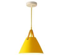 ksxnkhk Lustre Conique avec Abat-Jour en Aluminium, luminaire décoratif Industriel, lumières colorées pour Chambre d'enfant, avec Ceinture décorative, Jaune, 27 cm