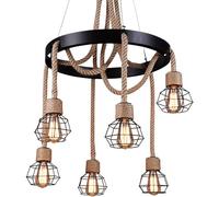 ksxnkhk Lustre de Ferme Compatible avec Les salles à Manger, luminaires rustiques, Grande Roue de Chariot Ronde, Salle à Manger contemporaine