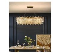 ksxnkhk Lustre de Luxe Rond pour Salle à Manger, Salon, décoration intérieure, LED en Cristal doré, Style Vintage