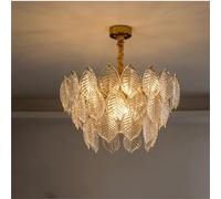 ksxnkhk Lustre de Plafond en Feuille de Verre de Style français de Luxe léger, Lampes LED Post-Modernes pour Salon, Chambre à Coucher, Salle à Manger, éclairage élégant