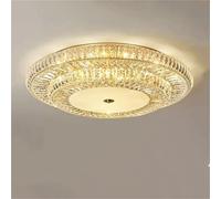 ksxnkhk Lustre de Plafond Rond Moderne en Cristal doré pour Salon, luminaire décoratif de Luxe à LED en Cristal, Style rétro