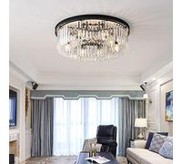 ksxnkhk Lustre de Style européen à LED en Cristal, Lampe de Plafond Ronde à Bougie, pour Villa, hôtel, Salle à Manger, Salon, Luxe, Ampoules E14/8, 60 x 60 x 18, abaissement de la Lanterne