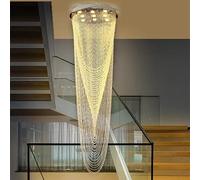ksxnkhk Lustre d'escalier de Luxe en Cristal, éclairage d'intérieur à Pampilles, éclairage en Cristal pour Restaurant, Hall, Salon, loft (intensité Variable, diamètre 80 x Hauteur 320 cm)