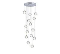 ksxnkhk Lustre d'escalier en Cristal, Grand Lustre de Villa réglable, Suspension Moderne en Forme de Goutte d'eau avec Base en Acier Inoxydable, Ampoule G4, plafonnier de Style Milieu de s