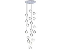 ksxnkhk Lustre d'escalier en Cristal, Grand Lustre de Villa réglable, Suspension Moderne en Forme de Goutte d'eau avec Base en Acier Inoxydable, Ampoule G4, plafonnier de Style Milieu de s