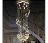 ksxnkhk Lustre d'intérieur, Grand Lustre en Cristal de Luxe Moderne pour Hall d'entrée, luminaire encastré en Forme de sphère en Spirale et de Goutte de Pluie