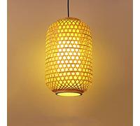 ksxnkhk Lustre en Bambou Fait Main de Style Chinois, Suspension Beige, luminaire rétro avec Cordon réglable, idéal pour Un café, Un Salon de thé, Une Cuisine, Une Salle à Manger ou Un îlot