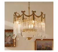 ksxnkhk Lustre en Cristal à Pampilles en cuivre français, Style rétro, Haut de Gamme, créatif, Artistique, pour Restaurant, Chambre Principale
