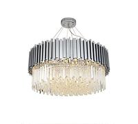 ksxnkhk Lustre en Cristal argenté, Lampes de Plafond LED postmodernes Rondes en Acier Inoxydable argenté, lustres de Plafond, lumière de décoration Moderne en Acier Inoxydable doré en cris
