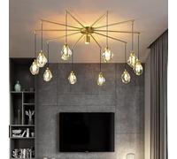 ksxnkhk Lustre en Cristal postmoderne, luminaire de Plafond à LED G9 à intensité Variable, Compatible avec Salon, Salle à Manger, Chambre à Coucher