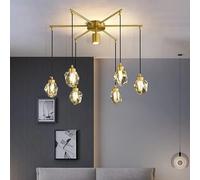 ksxnkhk Lustre en Cristal postmoderne, luminaire de Plafond à LED G9 à intensité Variable, Compatible avec Salon, Salle à Manger, Chambre à Coucher