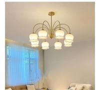 ksxnkhk Lustre en cuivre à Fleurs de lys pour Salon, Style Antique, Classique, français, crème, rétro, pour Salle à Manger, Chambre à Coucher (Blanc Froid, Blanc, 6 lumières)