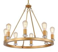 ksxnkhk Lustre en Forme de Roue de Chariot, luminaire Rustique de Ferme, luminaire Industriel de Campagne, Suspension Ronde en métal, plafonnier Suspendu pour îlot de Cuisine, Salle à Man