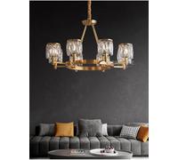 ksxnkhk Lustre géométrique Moderne en Laiton - Lustre à Abat-Jour en Forme de Feuille, de Luxe