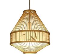 ksxnkhk Lustre Lanterne en Osier, luminaire Suspendu en rotin, Abat-Jour en Osier, Style Vintage, E27, idéal pour Un Jardin, Une Salle à Manger, Un Bureau ou Un Salon.