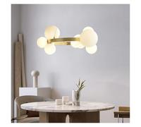 ksxnkhk Lustre LED Boule de Verre Nordique, luminaire Suspendu pour Salon, Salle à Manger, Chambre à Coucher, Noir et Or, Style rétro