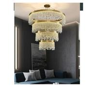 ksxnkhk Lustre LED en Cristal de Style Nordique, Design Luxueux, Design Circulaire doré, luminaire décoratif d'intérieur, idéal pour Un Salon ou Une Salle à Manger