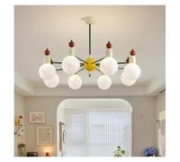 ksxnkhk Lustre LED Moderne et créatif en métal coloré et Verre Blanc, luminaire décoratif d'intérieur, idéal pour Un Salon, Un Restaurant, Une Chambre à Coucher ou Une Cuisine (Boules C-8