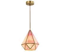 ksxnkhk Lustre, lumières LED Restaurant créatif Lampe Suspendue en Diamant Lustre Moderne Bar Laiton brossé Matériau respectueux de l'environnement Suspension Disponible avec lumière trico