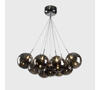 ksxnkhk Lustre Moderne à 10 Ampoules en Verre soufflé Style Globe pour Salle à Manger, Style Milieu du siècle, Style fumé Ambre, idéal pour Un Hall d'entrée, Un Salon, Une Chambre ou Une f