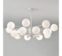 ksxnkhk Lustre Moderne à 8 lumières du Milieu du siècle, plafonnier Spoutnik Blanc Milk Moon, Montage Semi-encastré, Suspension à Bulles Nordiques à LED pour Chambre à Coucher, Salle à Man