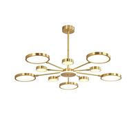ksxnkhk Lustre Moderne à 8 lumières LED en Laiton, Rond en Acrylique, Style Vintage doré, pour Cuisine, îlot, Salle à Manger, évier, Bar, 8 têtes en cuivre
