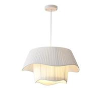ksxnkhk Lustre Moderne de Style crémeux E27, Lampes suspendues de Chambre Nordiques, Lampe Suspendue Blanche Minimaliste en Tissu à LED