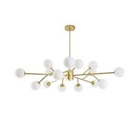 ksxnkhk Lustre Moderne doré avec Finition Peinture givrée, 15 lumières, Style Milieu du siècle, pour Cuisine, Salle à Manger et Salon