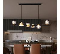 ksxnkhk Lustre Moderne en Bois à LED, Suspension Japonaise 1 lumière, plafonnier Circulaire Contemporain à intensité Variable pour îlot de Cuisine, Salon, Salle à Manger, 50 x 50 x 6 cm (2