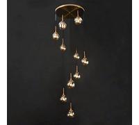 ksxnkhk Lustre Moderne en Verre concis, culot E14, luminaire d'escalier pivotant, Longs lustres, Suspension
