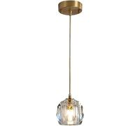 ksxnkhk Lustre Moderne en Verre, éclairage Tendance et Simple - Plafonnier de Luxe américain en Laiton doré pour Salon, Rond, LED