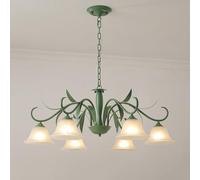 ksxnkhk Lustre Moderne en Verre Laiteux du Milieu du siècle, Bronze huilé, Style Sputnik, luminaire Suspendu de Style Rustique, idéal pour Un Salon, Une Chambre à Coucher, Une Cuisine ou u