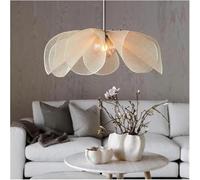 ksxnkhk Lustre Nordique en Tissu à Fleurs, Lampe Suspendue pour Table à Manger, Salon, Cuisine, Magasin, décoration de Chambre à Coucher, Style crème (lumière Chaude, D60 cm)