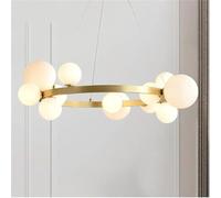 ksxnkhk Lustre Nordique Moderne à LED avec Boules de Verre, luminaire de Luxe pour Salon, Salle à Manger, Chambre à Coucher, décoration d'intérieur (14 Boules)
