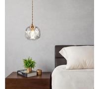 ksxnkhk Lustre postmoderne de Luxe rétro américain à LED en Cristal, Lampe de Chevet à tête Unique pour Chambre à Coucher, Restaurant, plafonnier, îlot de Cuisine, Suspension pour Chambre