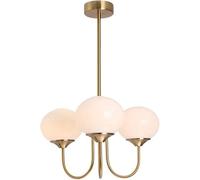 ksxnkhk Lustre Rose à 3 lumières pour Chambre de Fille, Lustre Vintage doré du Milieu du siècle Moderne, plafonnier en Verre Laiteux, Lampe Suspendue de Style campagnard français pour sall