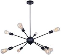 ksxnkhk Lustre Satellite Artificiel rétro, luminaire Suspendu américain rétro, Restaurant Industriel, Village éolien, plafonnier en Fer (8 lumières)