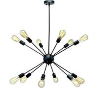 ksxnkhk Lustre Satellite Artificiel, Suspension rétro, Style américain, Restaurant, Industriel, Village éolien, plafonnier en Fer (12 lumières)