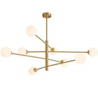 ksxnkhk Lustre Spoutnik à 8 lumières, Style Milieu du siècle, Design Moderne, doré, Industriel et Rustique, idéal pour Une Salle à Manger, Une Cuisine, Une Chambre à Coucher ou Un îlot de