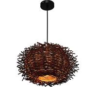 ksxnkhk Lustre, Suspension en Bambou oursin de mer, Lustre en rotin, Lampe de Plafond Lanterne Vintage, luminaires en Osier pour café, Bar, Restaurant, Salon de thé Zen, Salon Ro