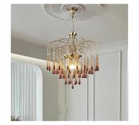 ksxnkhk Lustres, lustres en Cristal colorés de Style rétro français pour Salon, Suspension Romantique en Forme de Goutte de Pluie (D60 cm)
