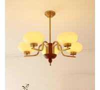ksxnkhk Lustres Modernes du Milieu du siècle Nordiques, Lampe Suspendue en Verre Laiteux, Grand plafonnier Suspendu, Lustre Rond en Bois Vintage en Or Blanc pour Salon, Chambre à Coucher,