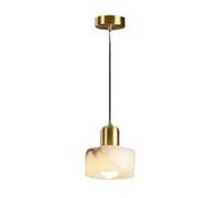 ksxnkhk Lustres Suspension en albâtre Mini Suspension de Chevet Luminaire Suspendu doré Abat-Jour en marbre Éclairage cylindrique